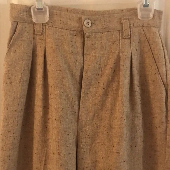 Vintage Pleated Tan/Brown Pants - Picture 2 of 7
